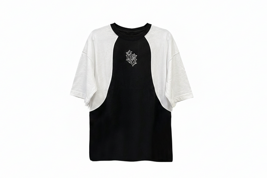 Remera BANALLY Combinada - Blanco y Negro
